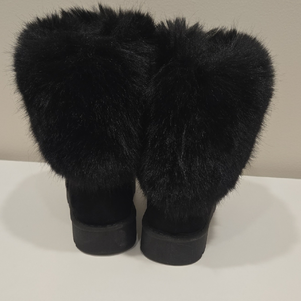 Rouge Helium Black Winter Fur Boots **NWOT** - Picture 4 of 10